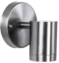 Outdoor 1-Light LED Wall Cylinder in Stainless Steel 