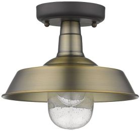 Burry Exterior Convertible Pendant (1 Light - Antique Brass and Clear) 
