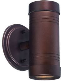 Cylinders Collection Wall-Mount 2-Light Outdoor Architectural Bronze Light Fixture 