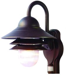 Mariner Motion Activated 1-Light Wall Mount in Architectural Bronze 