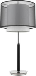 Roosevelt Table Lamp (1 Light - Espresso and Brushed Nickel and Smoke Gray Shantung) 