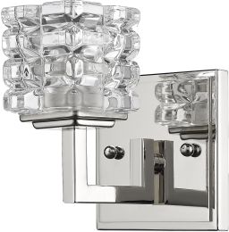 Coralie 1-Light Sconce wth Crystal cube crystal Shade 