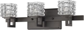 Coralie 3-Light Vanity with Cube Crystal shades 