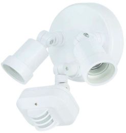 Motion Activated Floodlights Collection 2-Light Outdoor White Light Fixture 