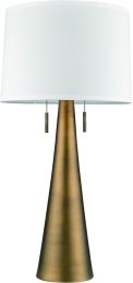 Muse Table Lamp (2 Light - Hand Painted Antique Gold and Off-White) 