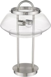 Garner Table lamp (2 Light - Satin Nickel and Clear) 