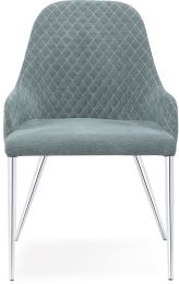 Santana Dining Chair (Set of 2 - Grey with Chrome Legs) 