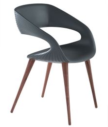 Shape Chair (Grey with Solid Walnut Legs) 