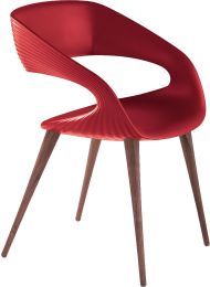 Shape Chair (Red with Solid Walnut Legs) 