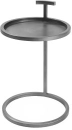 Slide End Table (Brushed Silver Stainless Steel) 