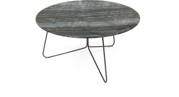 Tracy Coffee Table Natural (35 Inch - Wood Grained Marble Top) 