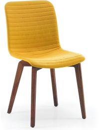 Vela Chair (Set of 2 - Yellow with Walnut Back) 