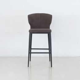 Cabo Bar Stool (Chenille Cocoa Seat With Metal Base) 
