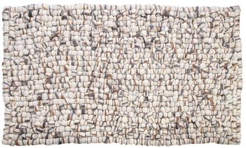 Amala Handmade Wool Felt Pebble Rug (5 X 7 - Brown Stripes) 