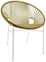 Concha Chair (Gold Weave on White Frame) 