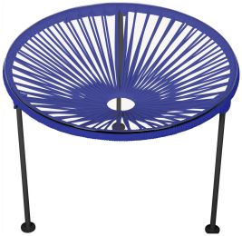 Zicatela Table (Deep Blue Weave on Black Frame) 