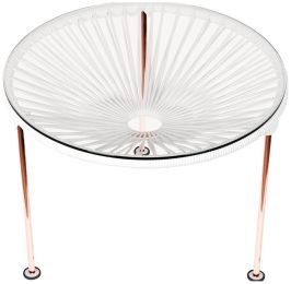 Zicatela Table (White weave on Copper Frame) 