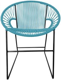 Puerto Dining Chair (Blue Weave on Black Frame) 