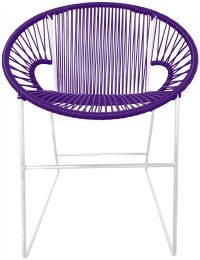 Puerto Dining Chair (Purple Weave on White Frame) 