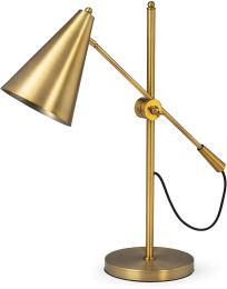 Fragon Table Lamp (Gold-Tone Metal Adjustable Cone Shade) 