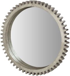 Cog Wall Mirror (GreyWood) 