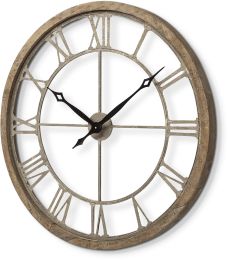 Mething Wall Clock (Large - Light Brown Farmhouse) 