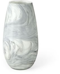 Volta Vase (Tall - White Grey Abstract Pattern Glass) 