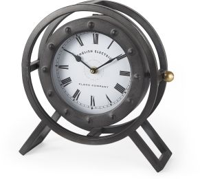 Gaston Table Clock (GreyMetal Circular) 