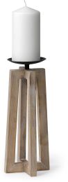 Astra Table Candle Holder (II - Large - Light Brown Wood Pedestal Base) 