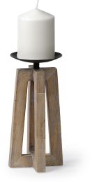 Astra Table Candle Holder (I - Small - Light Brown Wood Pedestal Base) 