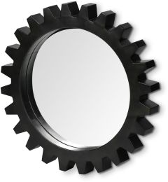 Cog Alloy Wall Mirror (Medium - Black Metal Frame) 