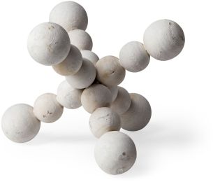 Carrollton Geometric Wood Ball Jack (Small - Off-White) 