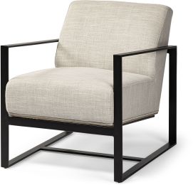 Stamford Accent Chair (Beige Fabric Wrapped Metal Frame) 
