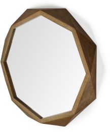Aramis Wall Mirror (II - Octagon Brown Wood Frame) 