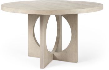 Liesl Dining Table (Natural Wood with Circular Top) 