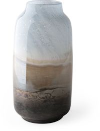 Nasser Vase (III - Large - Blue & Gold & Chrome Urn Style Glass) 