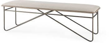 Camille Bench (Cream Fabric Seat with Metal Frame) 