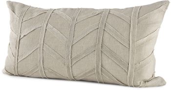 Ivivva Decorative Pillow (14x26 - Beige Fabric Textured Cover) 