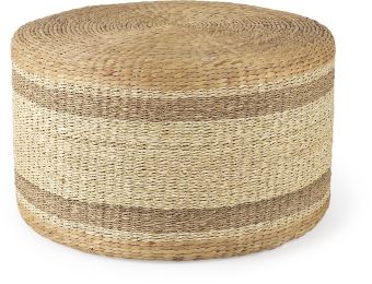 Maya Coffee Table (Light Brown with Medium Brown Stripes Seagrass) 