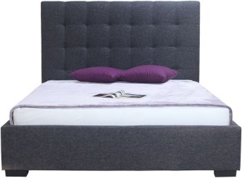 Belle Storage Bed Queen (Charcoal Fabric) 