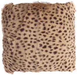 Spotted Goat Fur Pouf (Cream) 