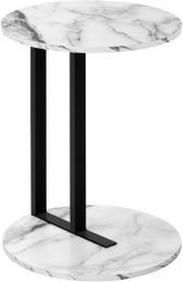 Itawood Accent Table (White Marble & Black) 