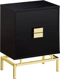 Priekule End Table (Cappuccino with Gold Base) 
