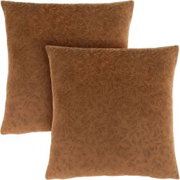 Talo Pillow (Set of 2 - Light Brown Floral Velvet) 