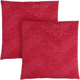 Oraver Pillow (Set of 2 - Red Feathered Velvet) 
