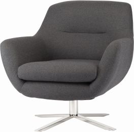 Greta Occasional Chair (Dark Grey with Silver Frame) 