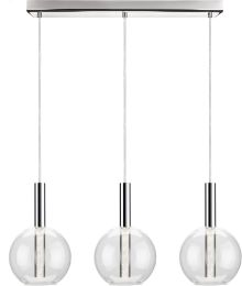 Irene Pendant Light (Triple - Clear with Silver Fixture) 