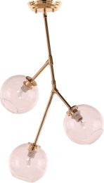 Atom 3 Pendant Light (Clear with Gold Fixture) 