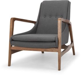 Enzo Occasional Chair (Ash Grey with Walnut Legs) 