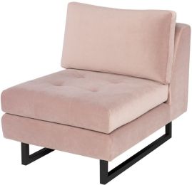 Janis Seat Armless Sofa (Narrow - Blush with Black Legs) 